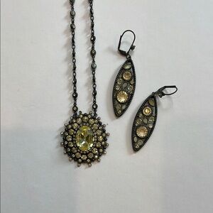 Sorrelli Vintage Silver and Yellow Jewelry Set